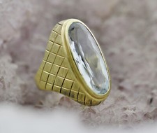 Aquamarin- Ring 585/14k Gold - gesamt  7,4 g - Gr. 54/17 ca. 3,5Ct