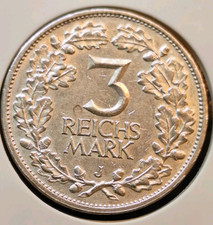 Germany 3 Reichsmark 1925 J  Rhineland In Sehr Schön+ Erhaltung #23/S2