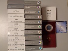 ÖSTERREICH ab 2003 - 25 Euro in Silber / Niob, hgh ab Hall - JAHRGANG NACH WAHL