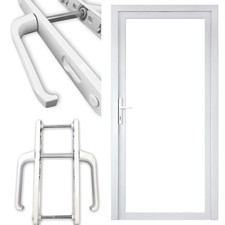 JeCo Nebeneingangstür Kunststoff Nebentür Innenöffnend weiß Klarglas Ganzglas