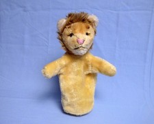 Handpuppe Löwe Jung Löwe ohne Knopf und Fahne vermutlich Steiff 27 cm