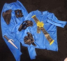 Ninja Kostüm Blau Gr 10 Jahre Fasching Karneval Set