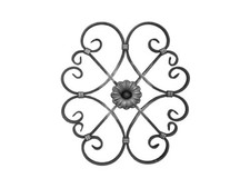 Rosette Zierornament Torbau  Zaunpforte Schmiedeeisen Ornament 480mm x 410mm TOP