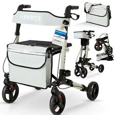 AREBOS Alu Rollator klappbar Leichtgewichtsrollator Laufhilfe Gehhilfe Gehwagen 
