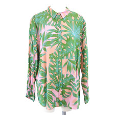 Bluse Milano Italy Grün Rosa