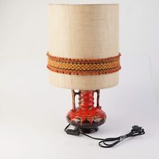 Vintage Design Keramik Lampe Tischlampe Midcentury  Fat Lava rot/schwarz 60er