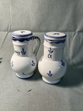 2 Keramik-Krüge „Öl & Essig“ – GK Austria, handbemalt, Landhausstil, 14,5 cm