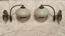 Lampenpaar  Metall gebürstet mit Milchglaslampenschirm