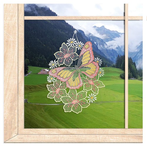Fensterbild blütenbukett mit - fensterbild,