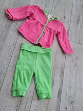 Sweatjacke & Jogger wendbar ~ Topomini neon pink & grün gestreift Gr. 62