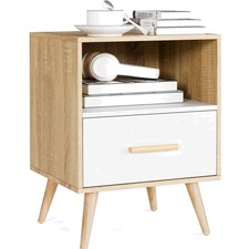 Nachttisch holzweiß eiche - holzweiß,