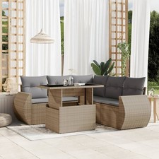 Gartenmöbel Sofa Garnitur Sitzgruppe Lounge 6-tlg. Schwarz Poly Rattan vidaXL