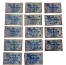 14 Reichsbanknoten 100 Mark