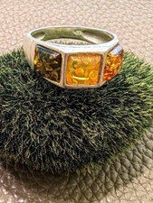 FX-Ring aus 925-Silber, bernsteinfarbener grüner Stein–beste Wahl für Damen (54)