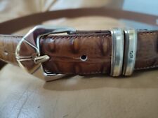 Lehndorff Gürtel Belt Leder braun 3cm Schnalle Silber Gold Gr. 110