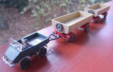 WIKING Konvolut: UNIMOG 411 offen - Gliederzug mit 2 LKW-Anhängern