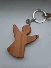 Schlüsselanhänger 100% Olivenholz Schutzengel handgefertigt