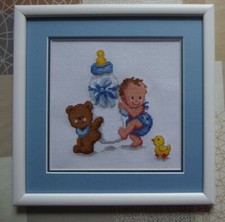 Stickbild, Rahmen, Kreuzstich