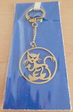 Schlüsselanhänger Katze Zündschlüsselanhänger Taschenanhänger in OVP DDR Messing