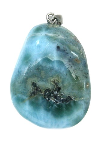 Trommelstein anhänger larimar - trommelstein-anhänger,