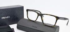 PRADA Brille VPR 06R 55-18 HAQ-101 145 Viereck Dunkelbraun Havana Box Set NOS