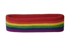 Stirnband Regenbogen 6x21cm Schweißband für Sport Headband