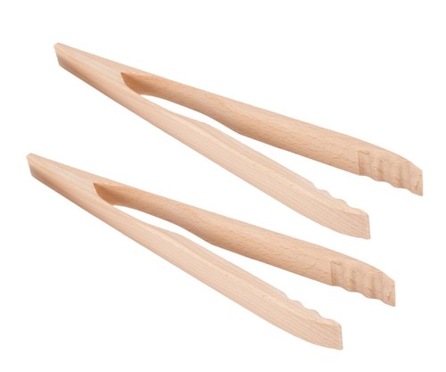 Grillzange buchenholz natur - 2x,