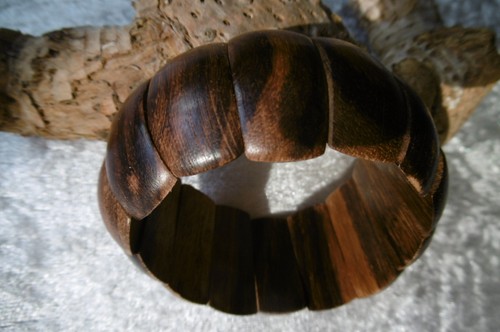 Elastisches armband teakholz - elastisches,
