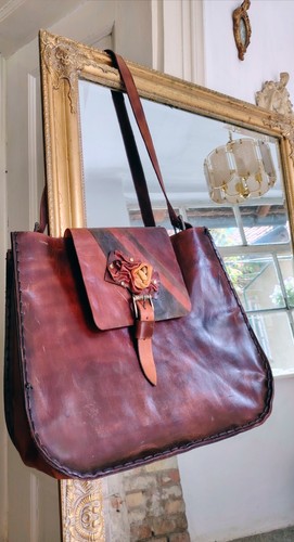 Retro handarbeit leder hobo - handarbeit,