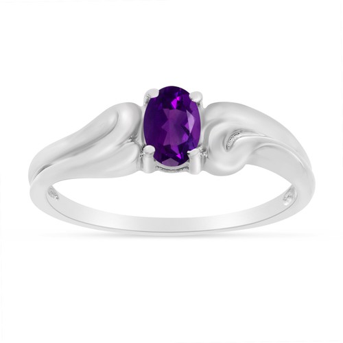 Ovaler amethyst ring - amethyst,
