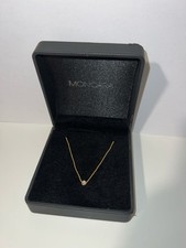 585 Gold Kette Damen  0,10 Karat Brilliant, lupenrein, Farbe getöntes Weiß 45cm