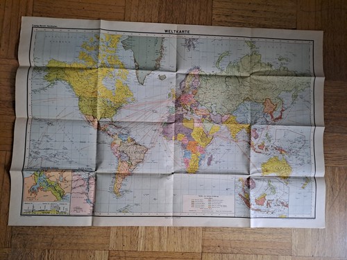 Historische weltkarte von 1943 - historische,
