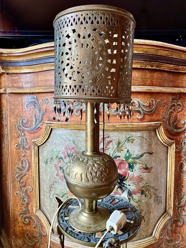 Vintage indische messinglampe - vintage,
