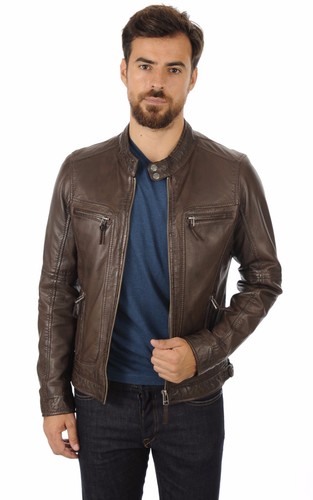 Herren braun lederjacke - lederjacke, echtes