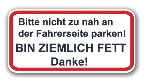 Aufkleber nicht nah an - nicht,