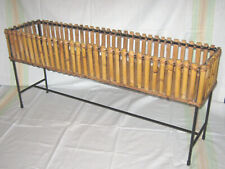 VINTAGE BLUMENBANK mit Bambusverkleidung, 50er J., String?