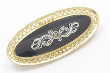 Brosche 835 SILBER silver broche Anstecknadel vintage vergoldet Markasiten