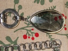 Halskette Leonardo Metall mit Anhänger Glas grau Kette 80 cm