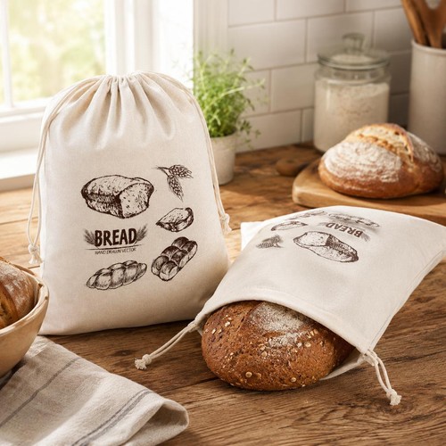 2er set bienenwachs brotbeutel - bienenwachs,