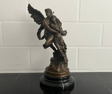 Bronzefigur Amor & Psyche – Liebespaar Skulptur auf Marmorsockel, 33 cm