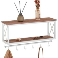 Garderobe Wandgarderobe Garderobenleiste Wandregal mit Kleiderhaken Vintage