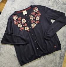 Marine Strickjacke bestickt