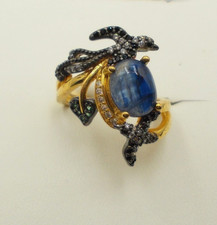 Kyanit - Ring,  Sterlingsilber 925,  Größe 54/17,2  vergoldet