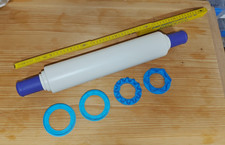 Tupperware Teigrolle Nudelholz Set + Abstandshalter blau Tupper