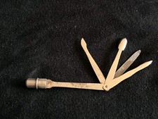 Altes Pfeifenbesteck in 830 Silber Hülle / Etui / Box Gepunzt Hammerschlagoptik 