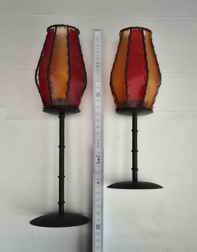 Tischlampe rot orange - 2x, rot/orange