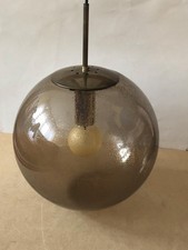 Große Rauchglas Kugellampe Ball Deckenlampe von Limburg 1970er