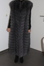 Silberfuchsweste Blaufuchs Weste Silberfuchs Mantel  Echt Pelz Gr ca 38 - 40cm