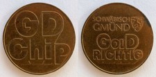 Wertmarke Fahrmarke Eismarke GD Chip Schwäbisch Gmünd Gold Richtig Messing