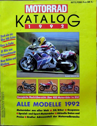 Motorrad katalog 1992 alle - motorrad-katalog,